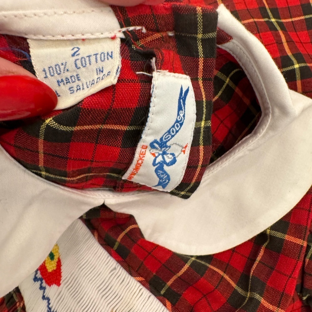 Silly Goose Handsmocked Plaid Duck Girl’s Toddler Dress Autumn Smocked - Picture 9 of 9